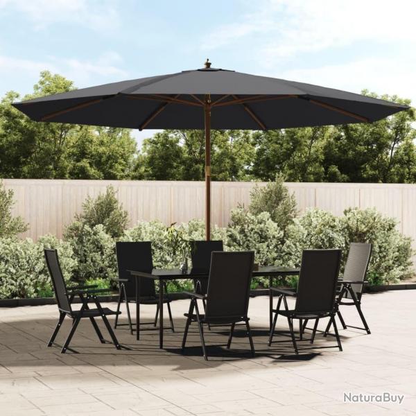 Parasol de jardin avec mt en bois noir 400x273 cm