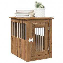 Meuble de cage pour chiens chêne artisanal 45x62x59 cm