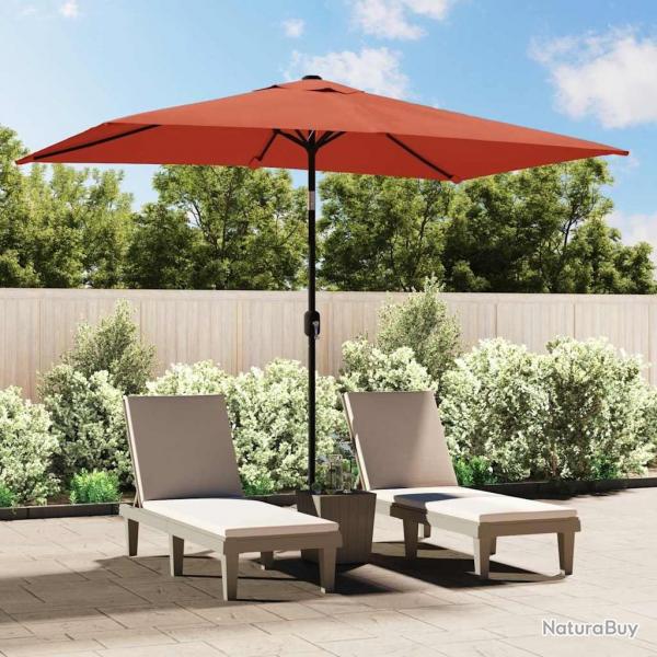Parasol d'extrieur avec mt en mtal 300x200 cm terre cuite