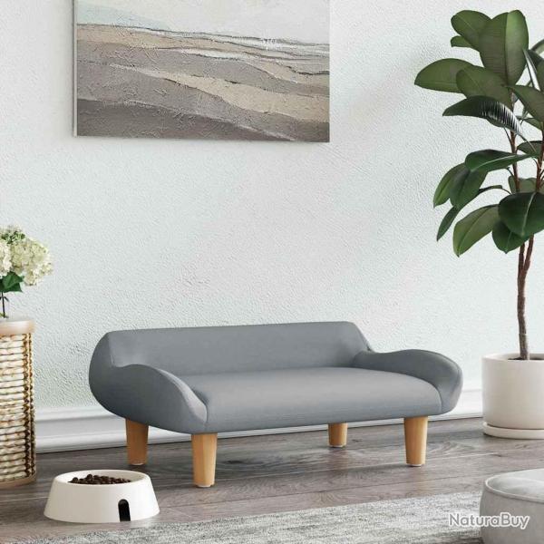 Lit pour chien gris clair 70x40x24 cm tissu