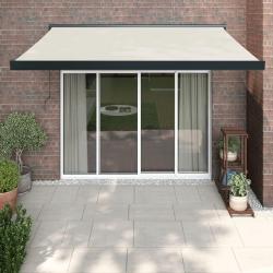 Auvent rétractable crème 3x2,5 m tissu et aluminium
