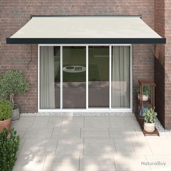 Auvent rtractable crme 3x2,5 m tissu et aluminium