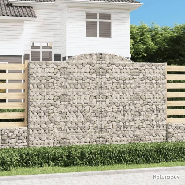 Paniers  gabions arqus 2 pcs 300x30x200/220 cm fer galvanis