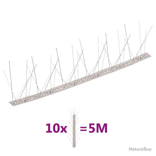 Ensemble de 10 pointes  5 ranges contre oiseaux Inox 5 m
