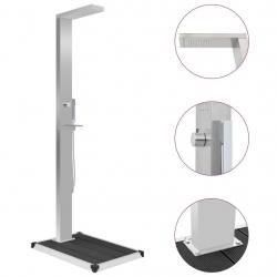 Douche d'extérieur avec receveur de douche WPC Acier inoxydable