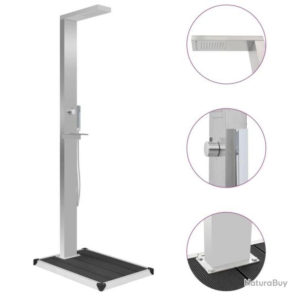 Douche d'extrieur avec receveur de douche WPC Acier inoxydable
