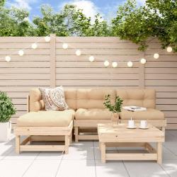 Salon de jardin 5 pcs avec coussins bois massif