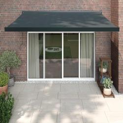 Auvent rétractable anthracite 3x2,5 m tissu et aluminium