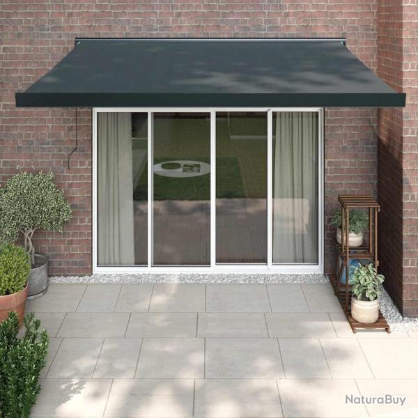 Auvent rtractable anthracite 3x2,5 m tissu et aluminium