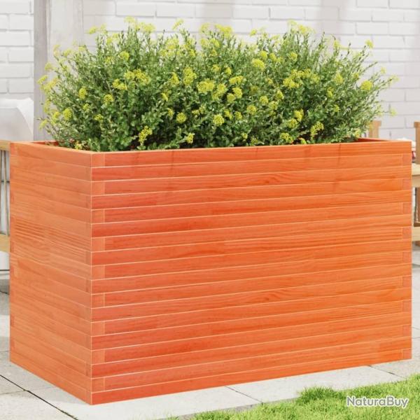 Jardinire cire marron 110x60x68,5 cm bois de pin massif