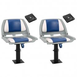 Sièges bateau lot de 2 piédestal hauteur réglable pivotant 360°