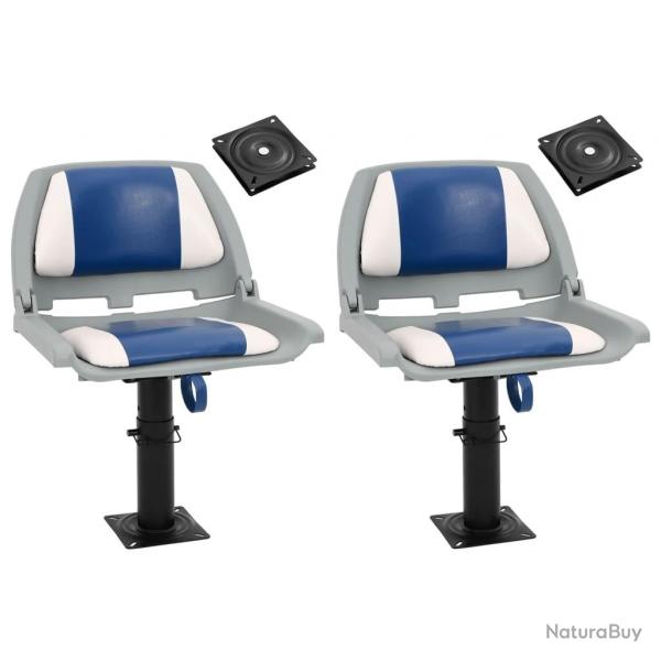 Siges bateau lot de 2 pidestal hauteur rglable pivotant 360