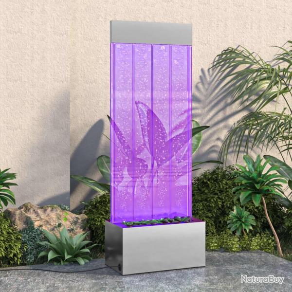 Colonne  bulles avec LED RVB Inox et acrylique 110 cm