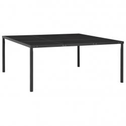 Table de jardin Noir 170x170x74,5 cm Acier et verre