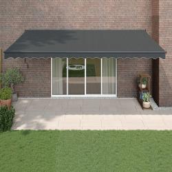 Auvent rétractable anthracite 5x3 m tissu et aluminium