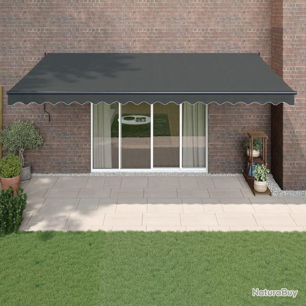 Auvent rtractable anthracite 5x3 m tissu et aluminium
