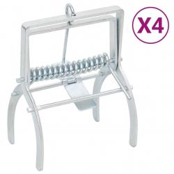 Pièges à taupes 4 pcs Argenté Acier galvanisé