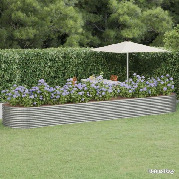 Lit surlev de jardin Acier enduit de poudre Argent