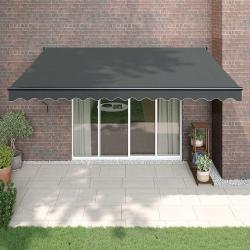 Auvent rétractable anthracite 4,5x3 m tissu et aluminium