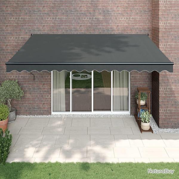 Auvent rtractable anthracite 4,5x3 m tissu et aluminium