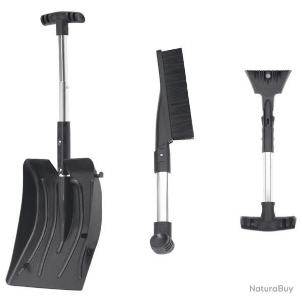Kit de pelle  neige 3 en 1 noir aluminium