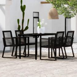 Ensemble à manger de jardin 5 pcs Noir