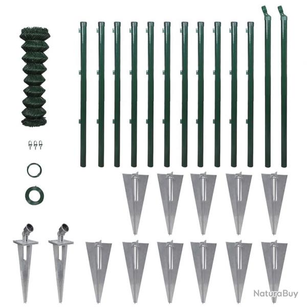 Clture  mailles losanges et poteaux acier 1,5x25 m