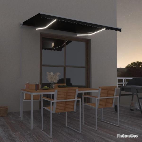 Auvent manuel rtractable avec LED 300x250 cm Anthracite