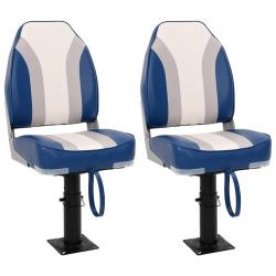 Sièges bateau lot de 2 piédestal hauteur réglable pivotant 360°