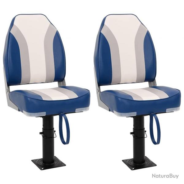 Siges bateau lot de 2 pidestal hauteur rglable pivotant 360
