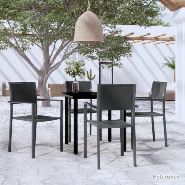 Ensemble  manger de jardin 5 pcs Noir