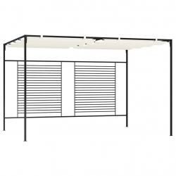 Belvédère avec auvent rétractable 3x4x2,3 m Crème 180 g/m²