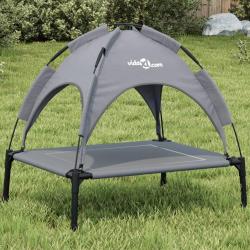Lit pour chien avec auvent anthracite tissu Oxford et acier