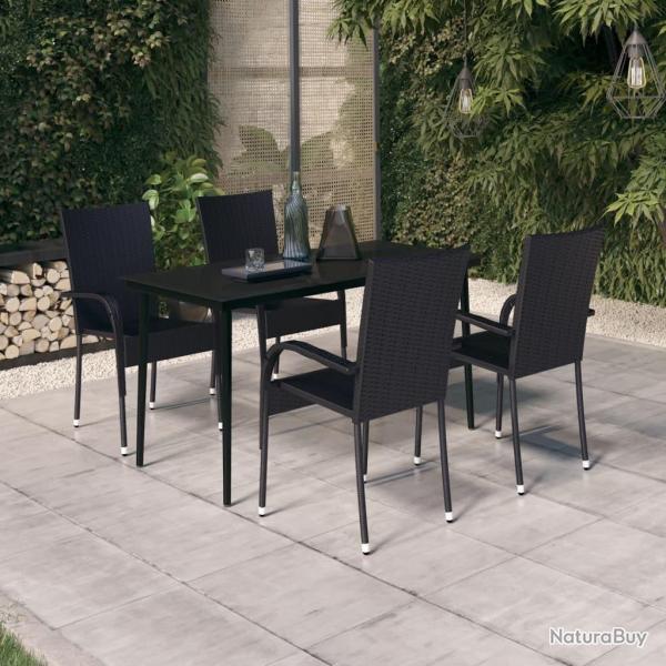 Ensemble  manger de jardin 5 pcs Noir