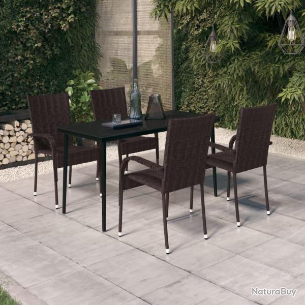 Ensemble  manger de jardin 5 pcs Marron et noir