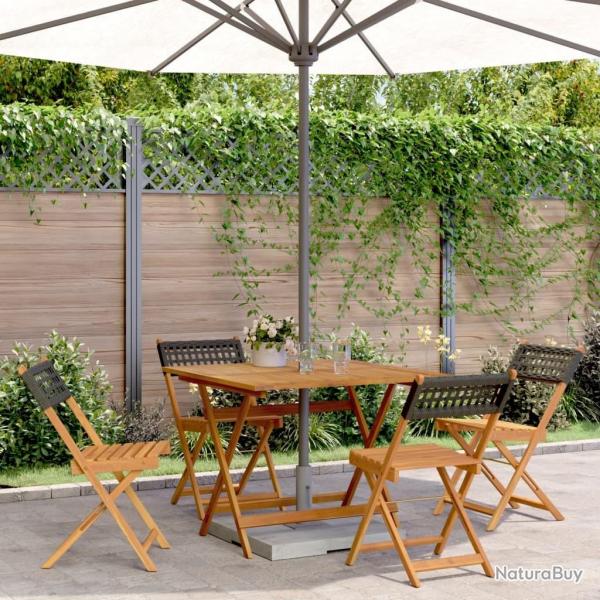Ensemble  manger de jardin 5 pcs rsine tresse et bois massif