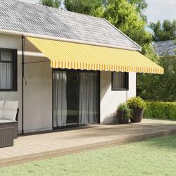 Tissu de remplacement de cantonnière d'auvent jaune blanc 5 m
