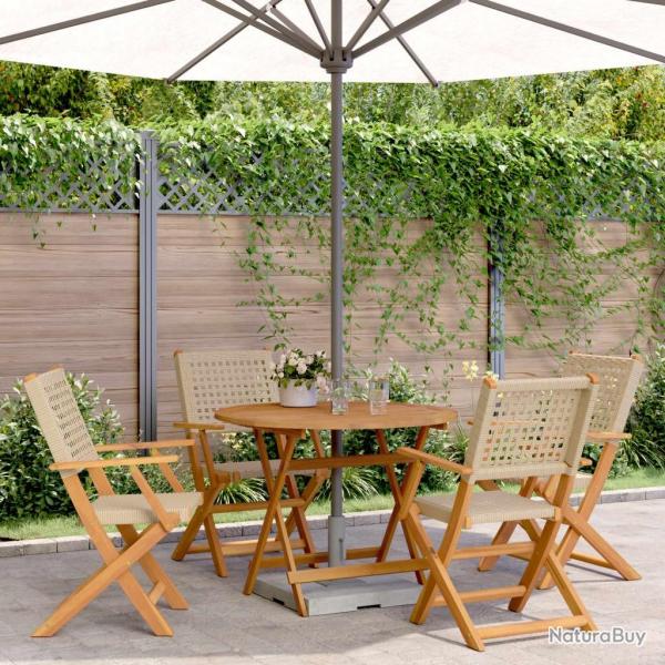 Ensemble  manger de jardin 5 pcs rsine tresse et bois massif