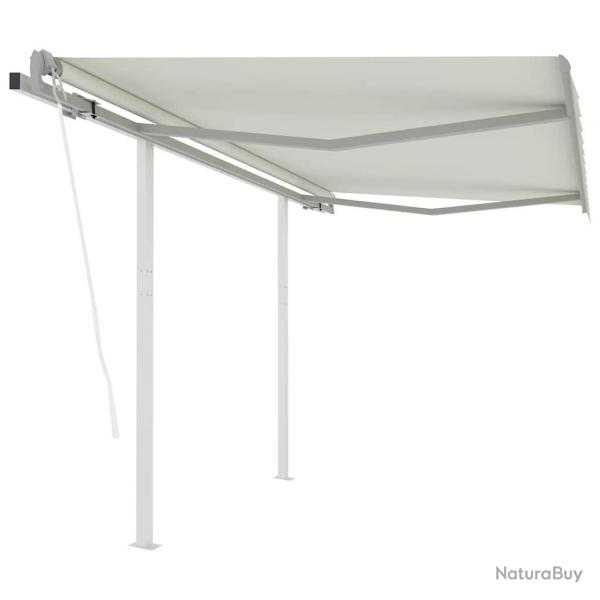 Auvent rtractable automatique et poteaux 3x2,5 m Crme
