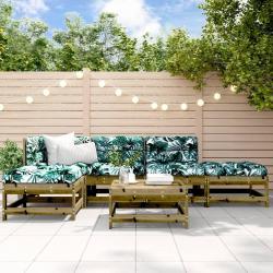 Salon de jardin 6 pcs bois de pin imprégné