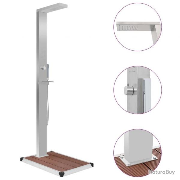 Douche d'extrieur avec receveur de douche WPC Acier inoxydable