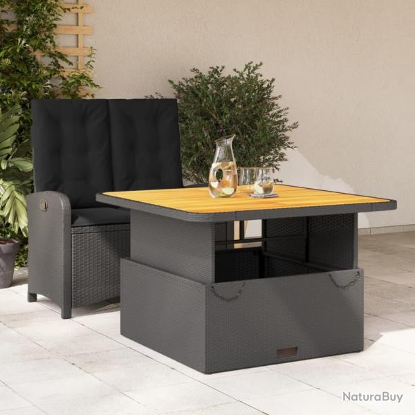 Ensemble  manger de jardin coussins 2pcs noir rsine tresse