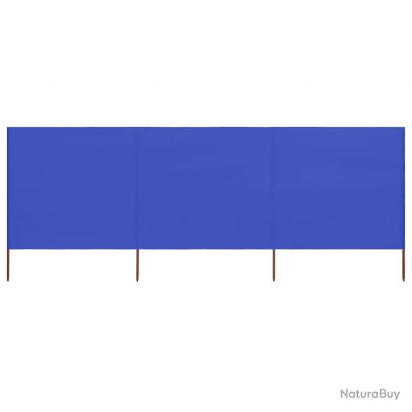 Paravent 3 panneaux Tissu 400 x 80 cm Bleu azur