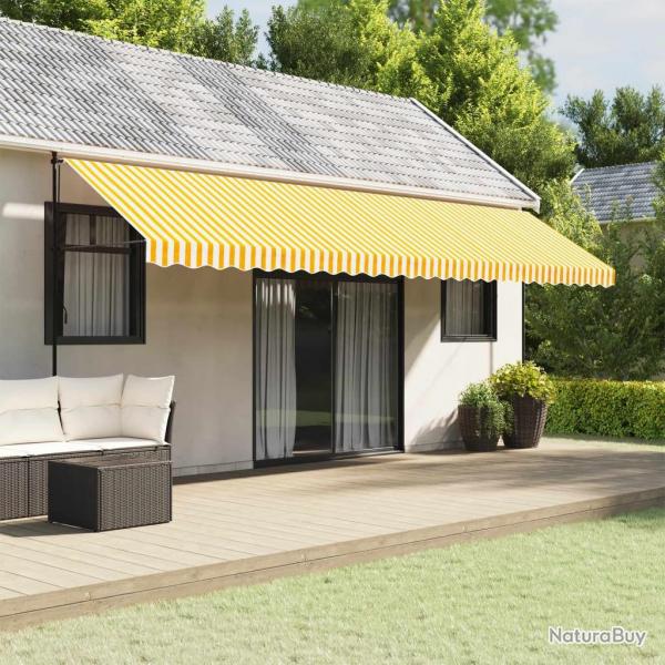 Tissu de remplacement de cantonnire d'auvent jaune blanc 6 m