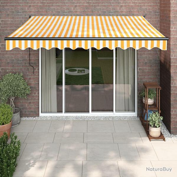 Auvent rtractable automatique jaune et blanc 3x2,5 m