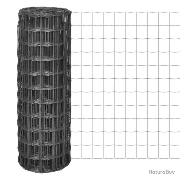Clture euro Acier 10 x 1 m Gris