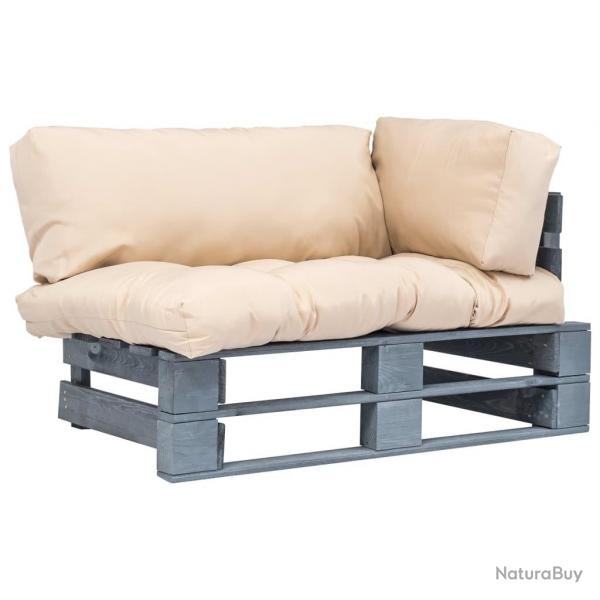 Canap de jardin palette avec coussins sable Pinde