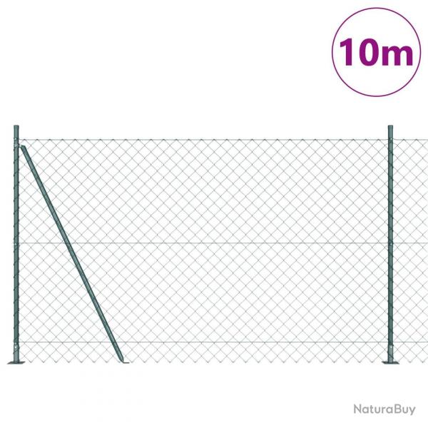 Clture en chane avec 7 poteaux  bride 1,5x10 m en acier galvanis