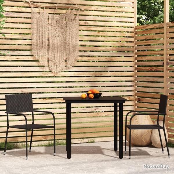 Ensemble  manger de jardin 3 pcs Noir