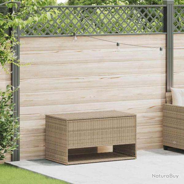 Coffre  coussins d'extrieur beige 100x55x55,5 cm polyrotin